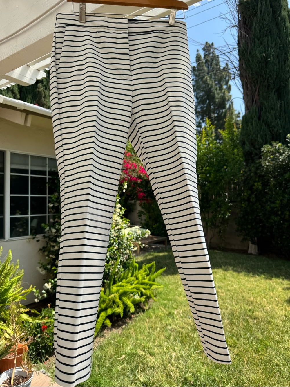 Striped Slim Pants - Blue & White
